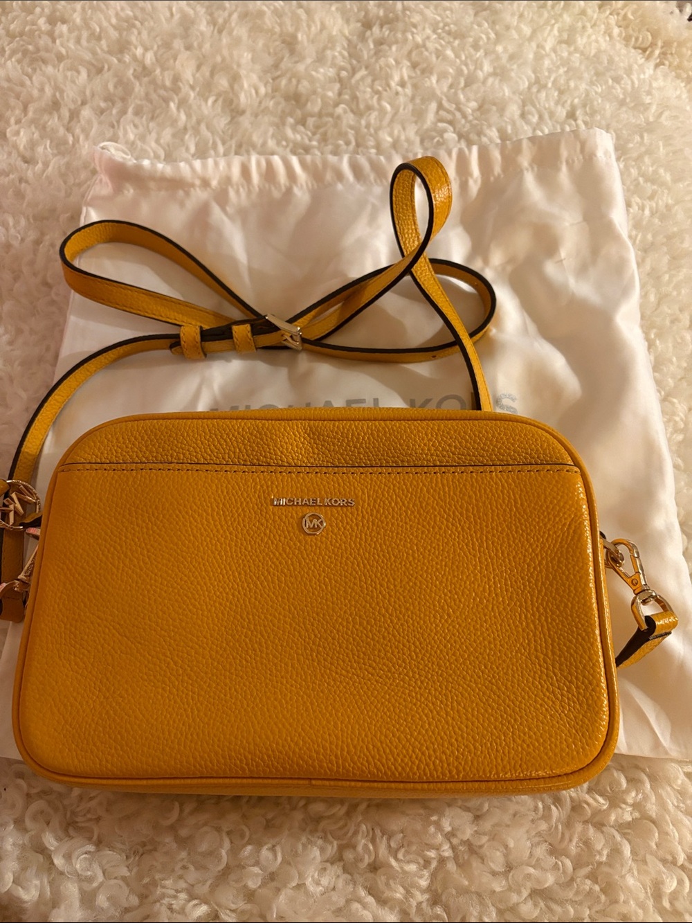 Michael Kors Yellow Crossbody Bag - Pebbled Leather